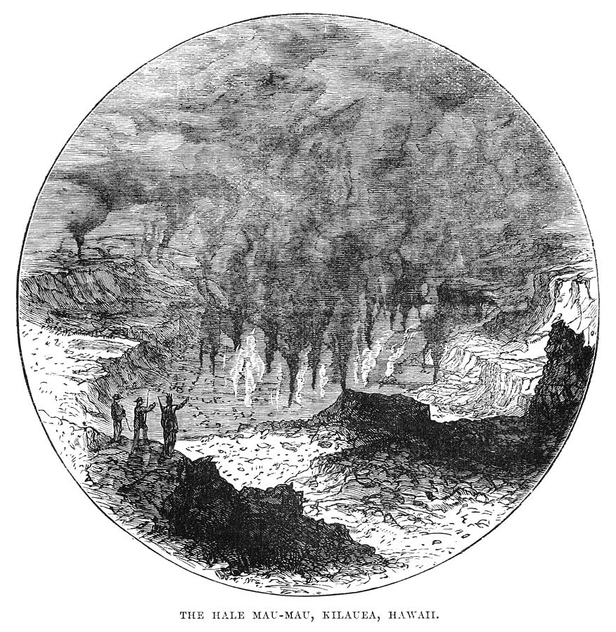 Hawaii Volcano, C1875 Painting by Granger