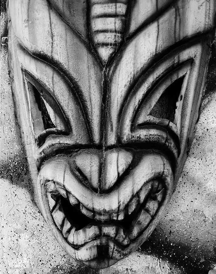 Hawaiian B W Mask Photograph