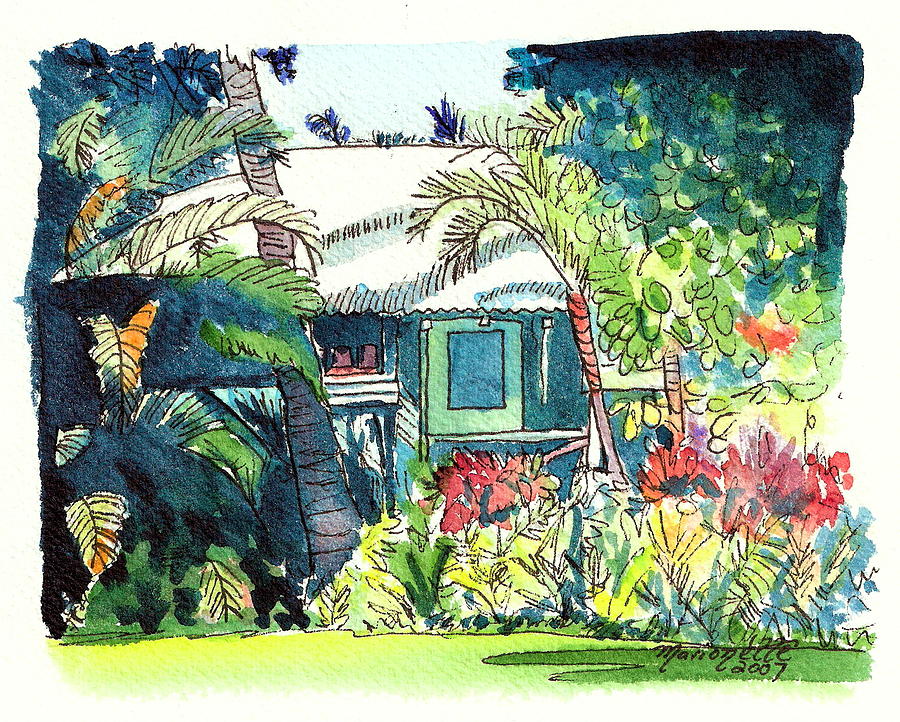 Hawaiian Cottage 3 Painting by Marionette Taboniar