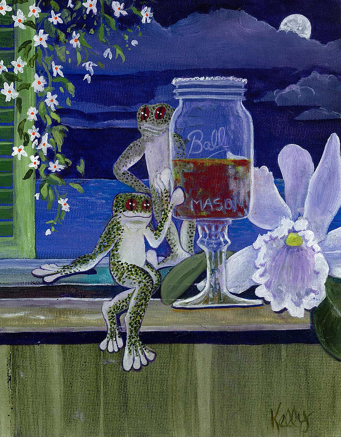 Frog Painting - Hawaiian Moonshine by David Kelly