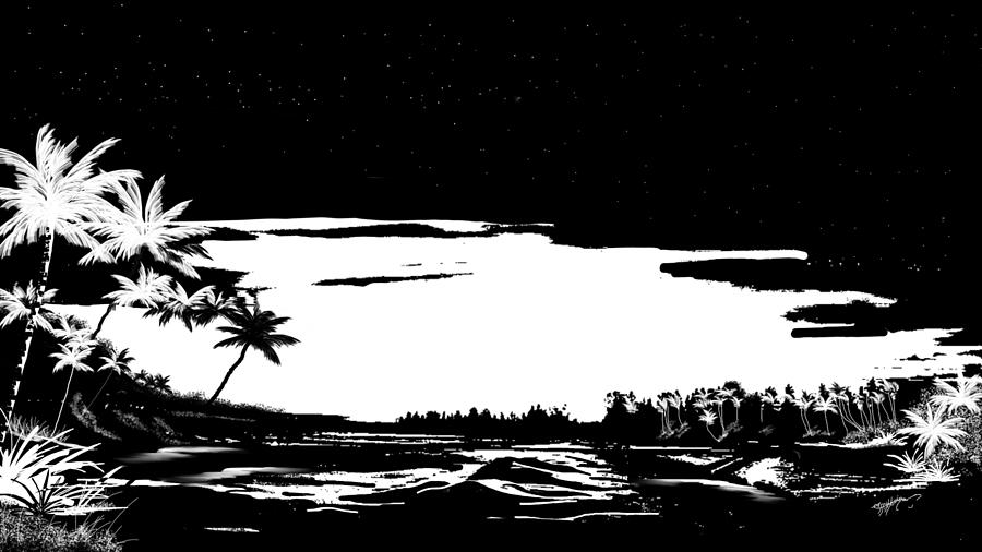 Seascape Digital Art - Hawaiian night by Anthony Fishburne