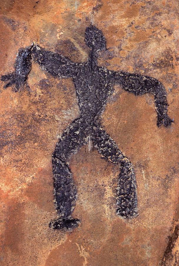 Hawaiian Petroglyph Of Man On Rock Photograph by Vintage Images