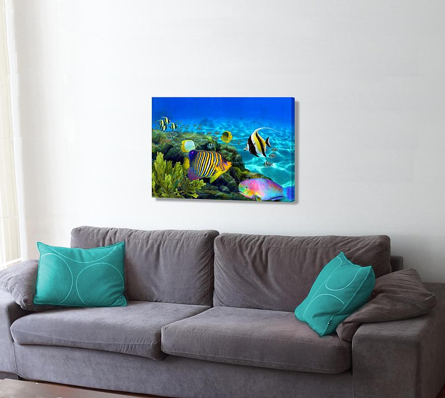 Hawaiian Rainbow Fish on the wall Digital Art by Stephen Jorgensen