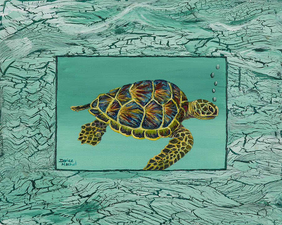 Hawaiian Sea Turtle Painting by Darice Machel McGuire