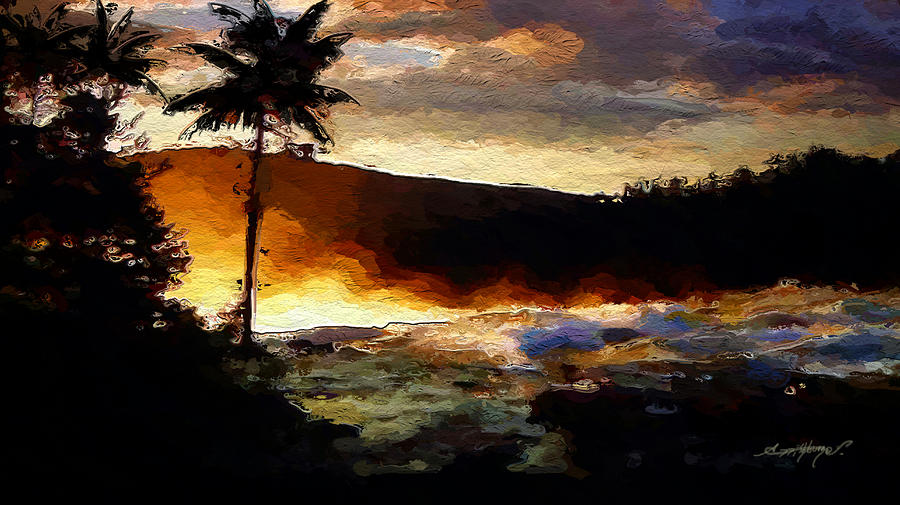 Hawaiian sunrise Digital Art by Anthony Fishburne