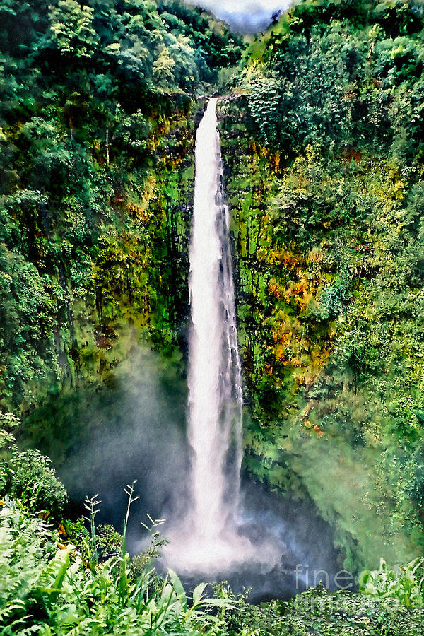 Hawaiian Waterfall Photograph by Adam Olsen