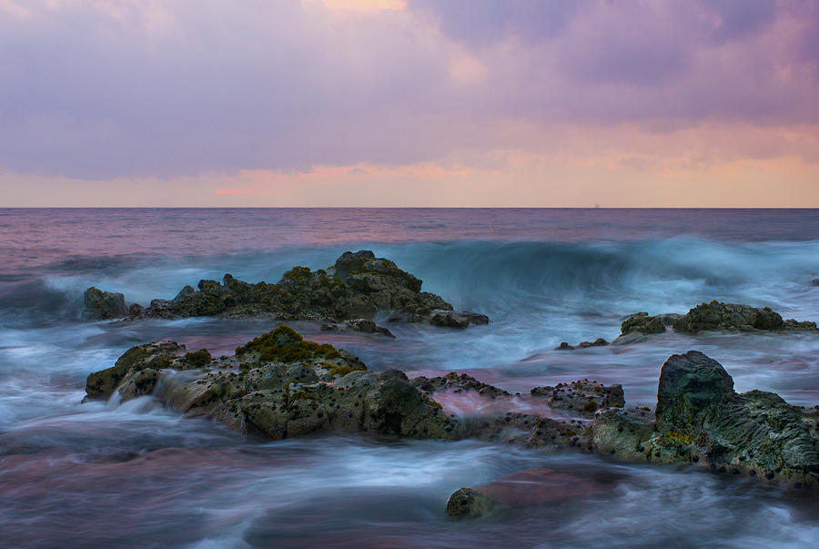 Hawaiian Waves At Sunset Photograph