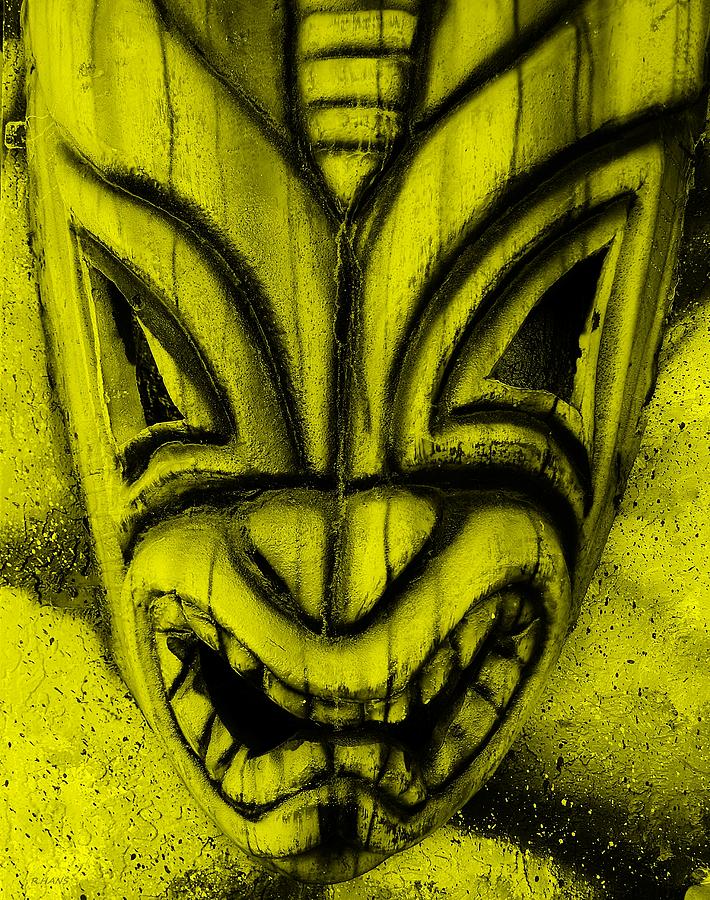 Hawaiian Yellow Mask Photograph
