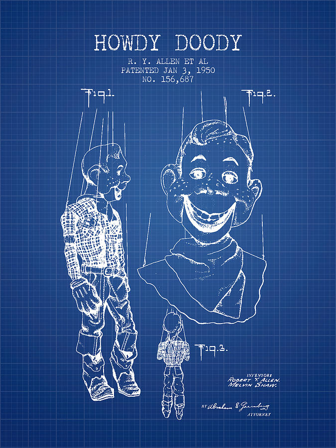 Hawdy Doody Patent From 1950 - Blueprint Digital Art