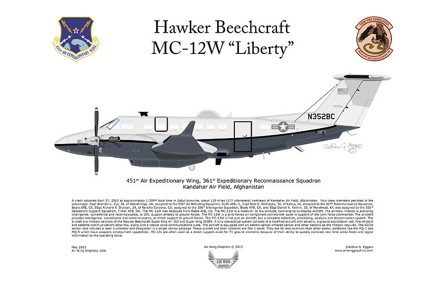 Hawker Beechcraft MC-12W Liberty Digital Art by Arthur Eggers