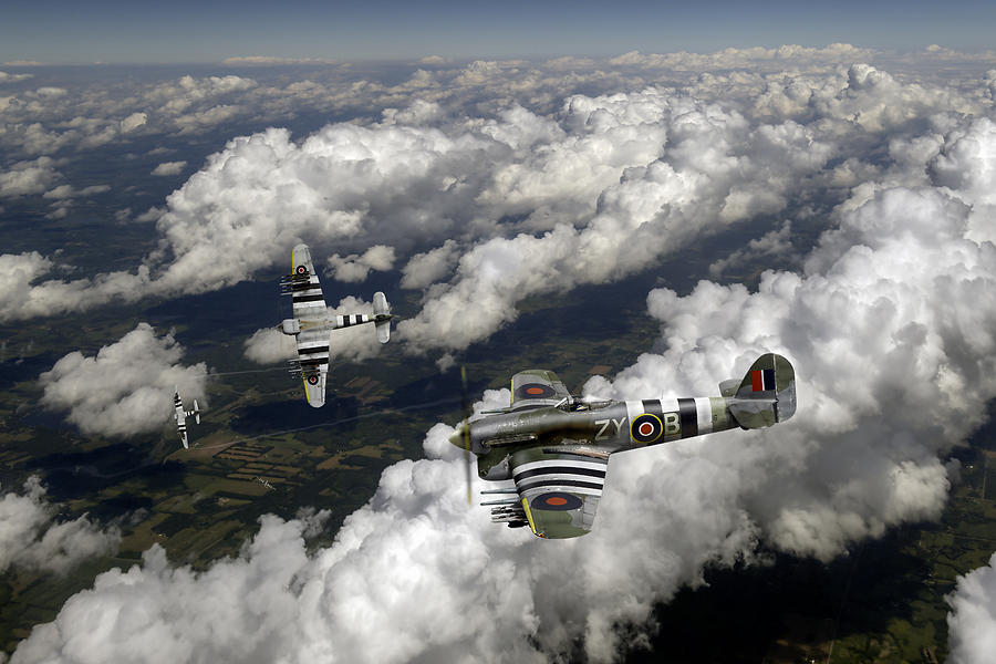 Hawker Typhoons diving Photograph by Gary Eason