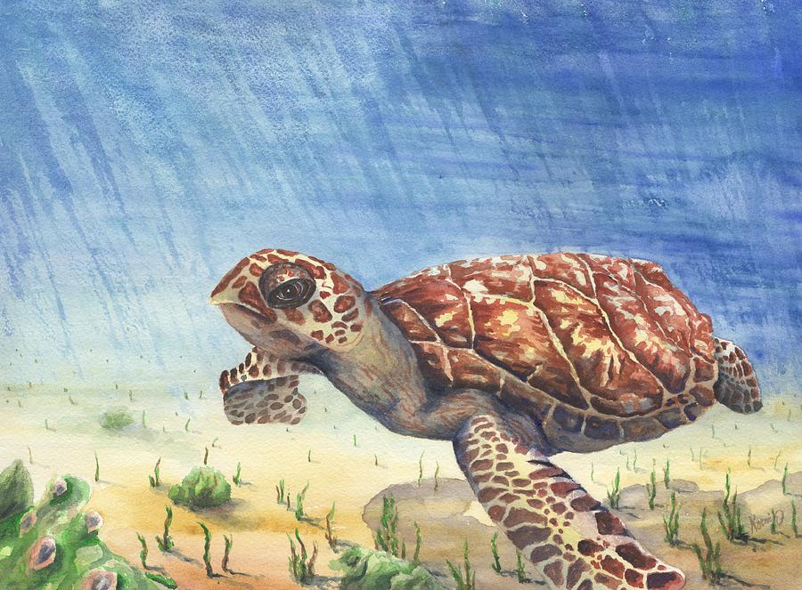 Hawksbill Sea Turtle Painting by Oty Kocsis | Fine Art America