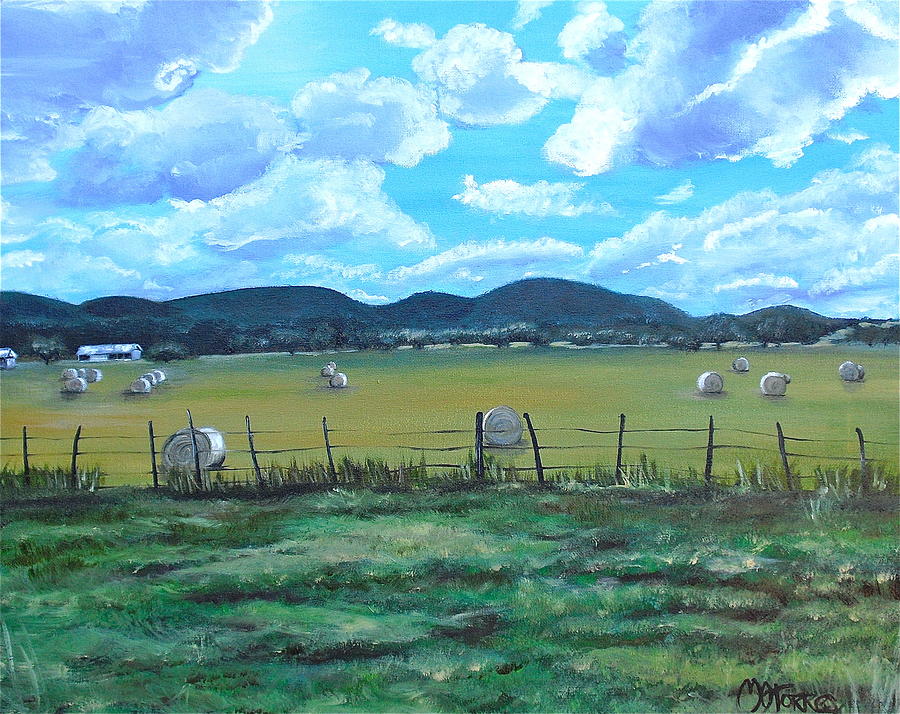 Hay Bales Painting by Melissa Torres