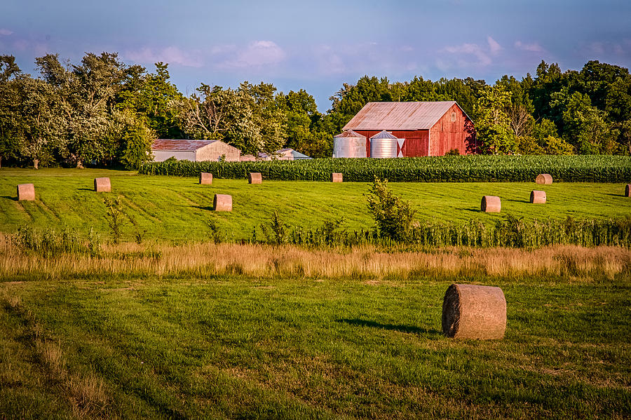 Hay Fields On The Farm Photograph by Gene Sherrill