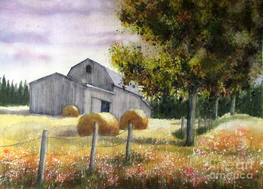 Hay Harvest Painting by Shirley Braithwaite Hunt