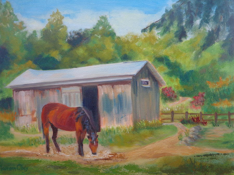 Hay is for Horses Painting by Maureen Obey