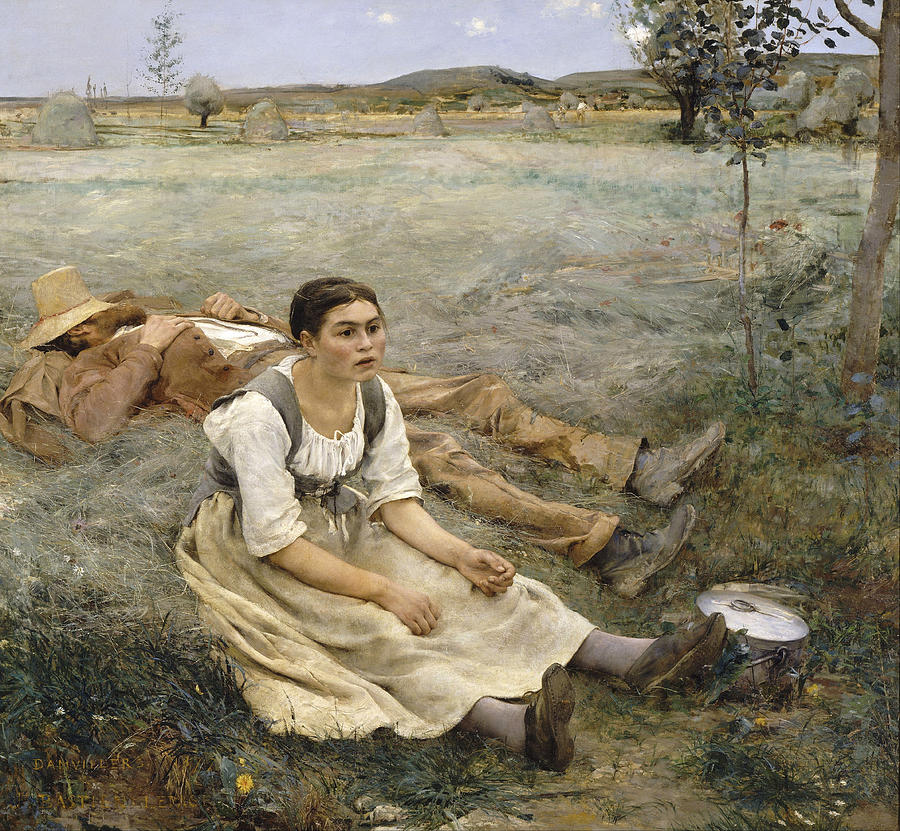 Hay making Painting by Jules Bastien-Lepage
