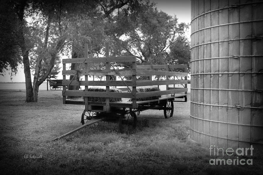 Farm Photograph - Hay Rack by the Old Silo by E B Schmidt