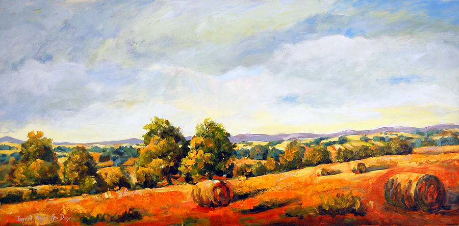 Hayfield Painting by Ingrid Dohm