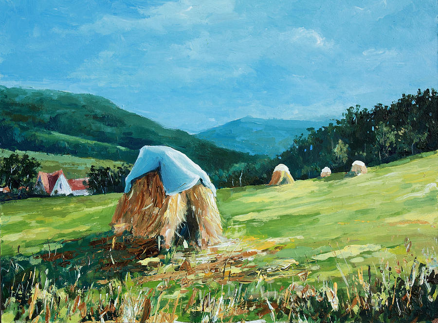 Haystack In The Wallachian Country Painting By Jiri Dockal Pixels   Haystack In The Wallachian Country Jiri Dockal 