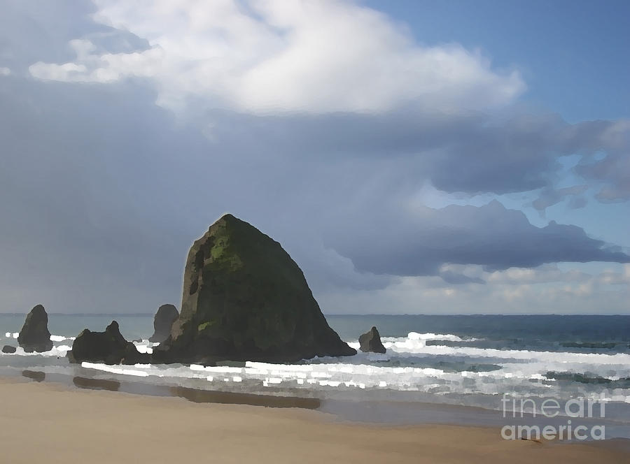 Haystack Rock Photograph by Jeanette French
