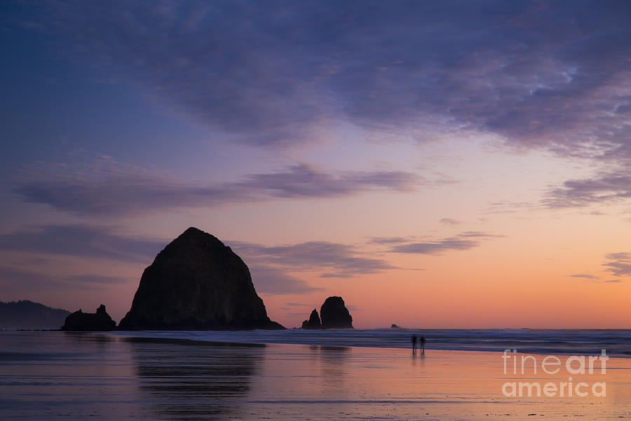 Sunset Photograph - Haystack Rock Twilight by Brian Jannsen