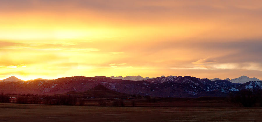 Haystack Rocky Mountain Front Range Sunset Panorama Photograph