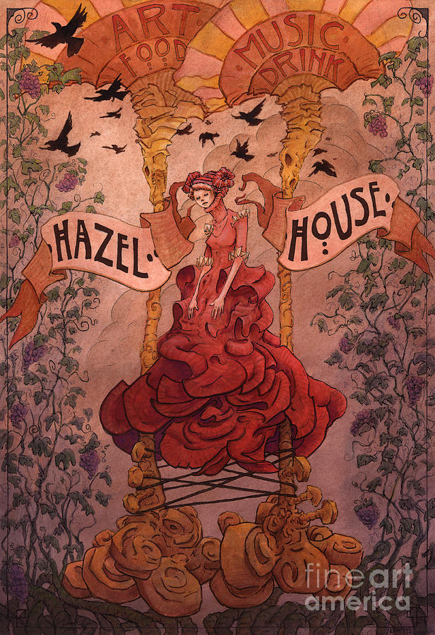 Woman Painting - Hazel House by Ethan Harris Woman Painting - Hazel House by Ethan Harris