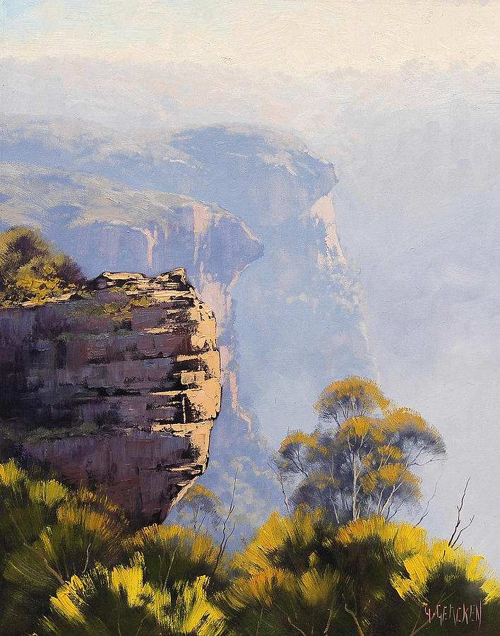 Hazy Cliff-scape Katoomba Painting