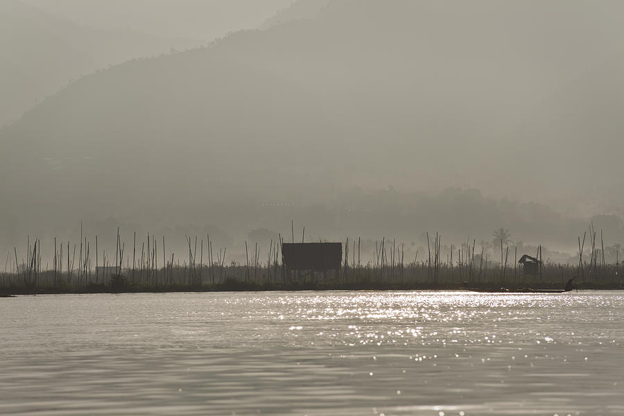 Hazy Morning at Inle lake Photograph by Maria Heyens