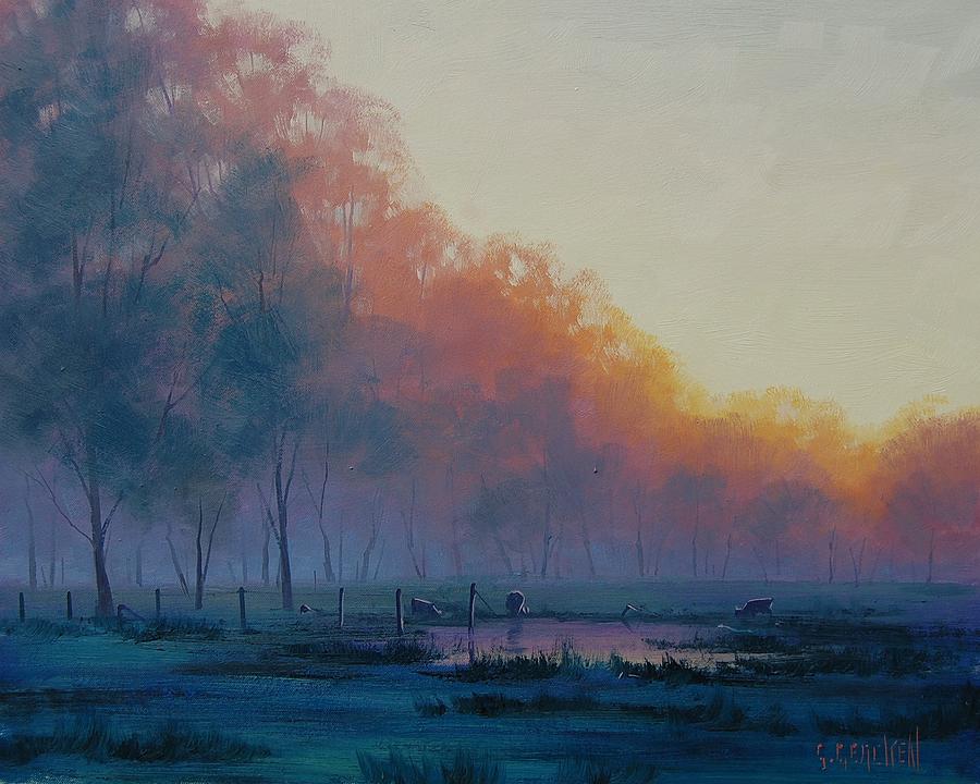 Sunset Painting - Hazy Sunrise by Graham Gercken