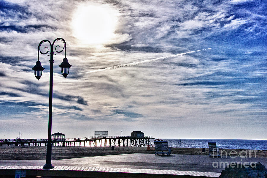 HDR Beachtown Beach Ocean Sand Pier Sunrise Clouds Relaxation Photography Photos Sale Gallery Buy  Photograph by Al Nolan