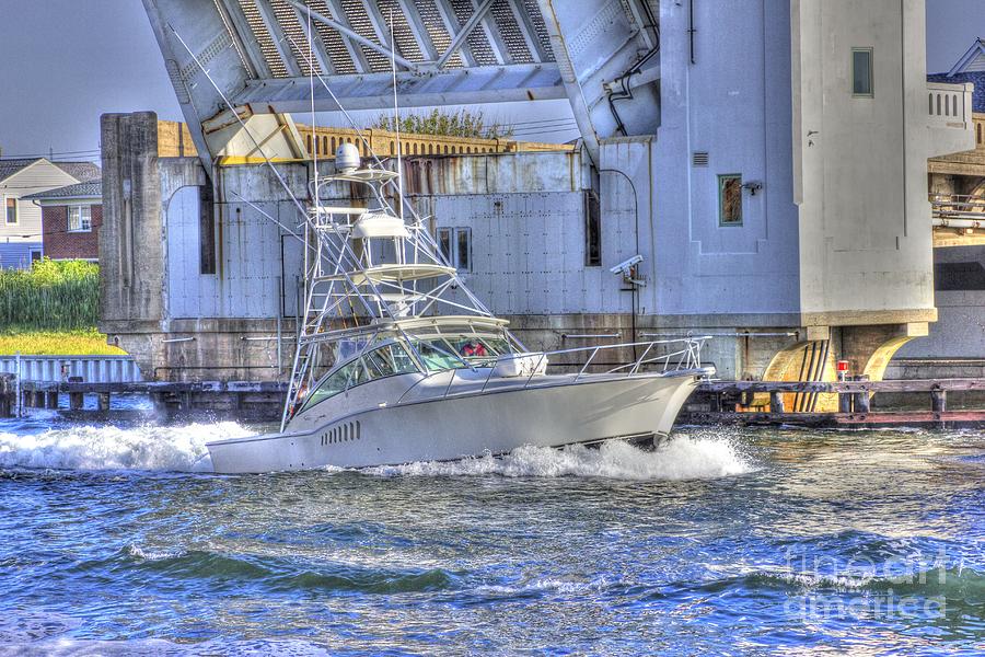 Boat Photograph - HDR Fishing Boat Boats Ocean Sea Bay Harbor Bridge Photos Pictures Photography Scenic Buy Photo Sell by Al Nolan