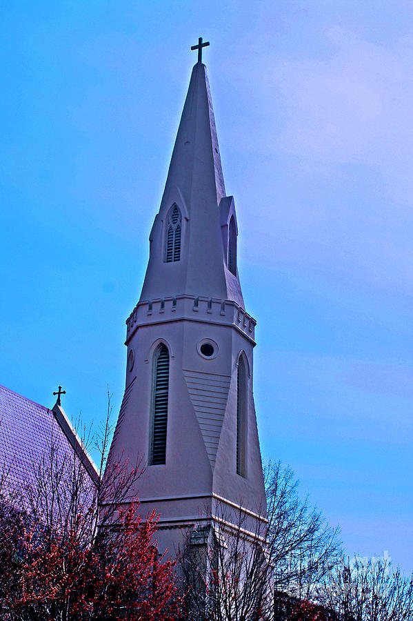 HDR Montgomery Church Steeple Photograph by Lesa Fine