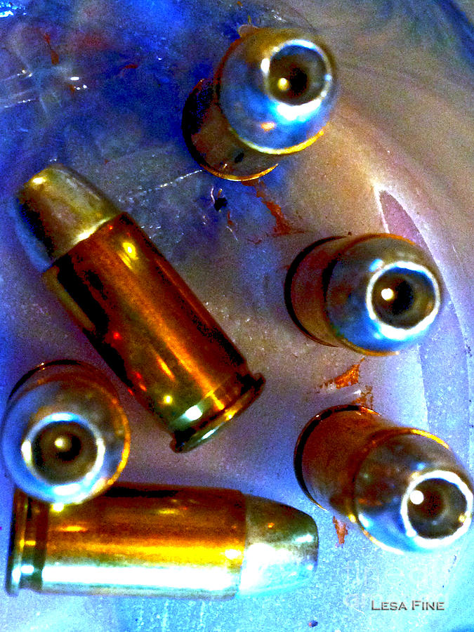 Bullet Art - HDR Photography of .32 Caliber Hollow Point Bullets ART 4 Photograph by Lesa Fine