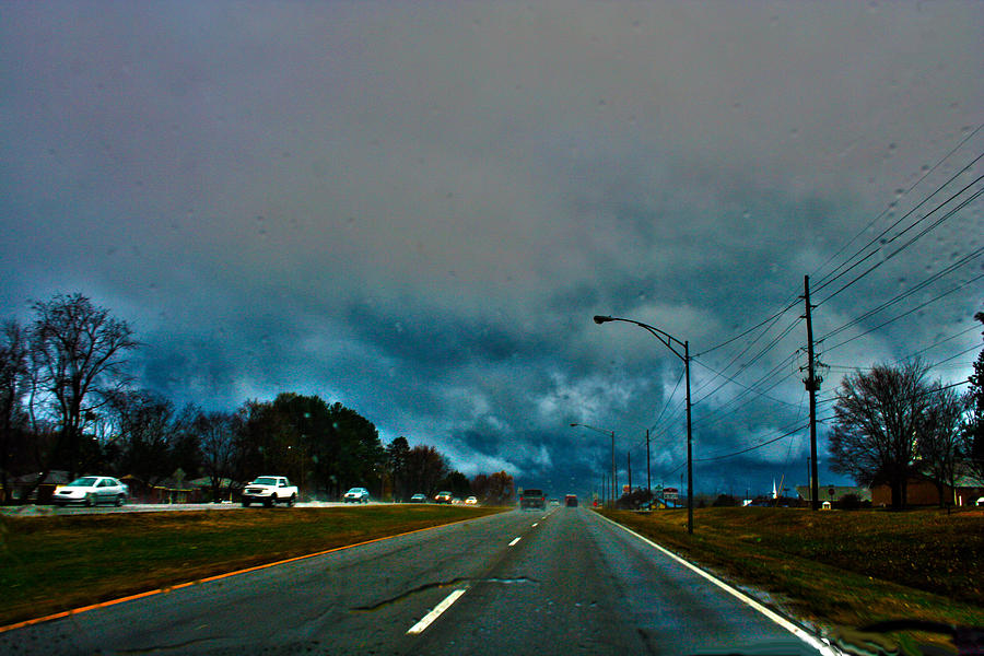 HDR Street Storm Photograph by Lesa Fine