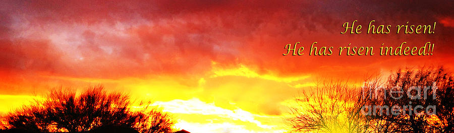 Sunset Photograph - He Has Risen by Nancy Stein
