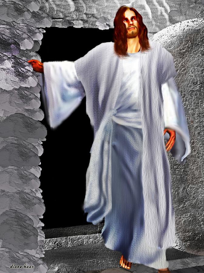 Jesus Christ Digital Art - He is Alive by Diane Haas