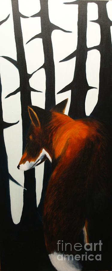 Wildlife Painting - He who walks at dusk by Lisbet Damgaard