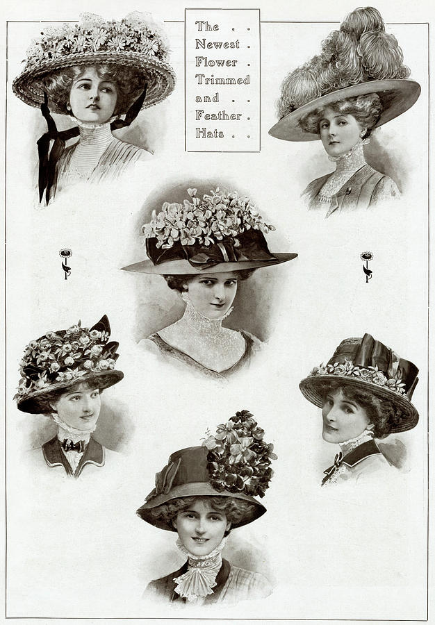 Head And Shoulders Of Fashionable Women Drawing by Mary Evans Picture ...