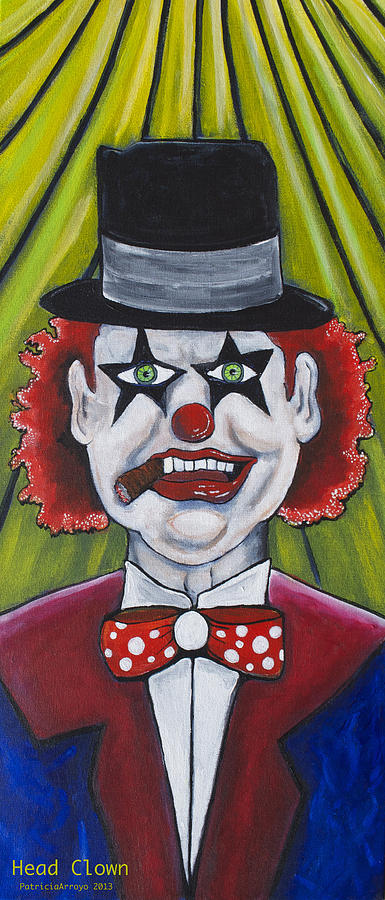 Head Clown Painting by Patricia Arroyo