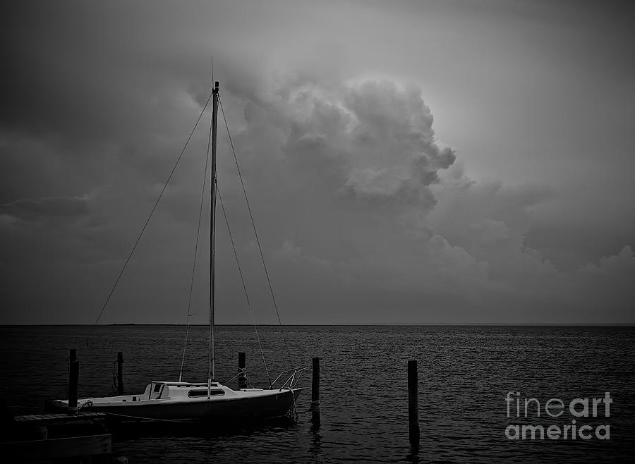 Black And White Photograph - Head in the Clouds in black and white by Mark Miller