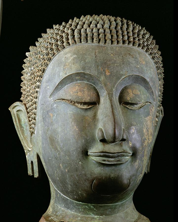 Srawen Buddha Head Bust Buddah Wall Sculpture Large Thai Religious Buddhist Decor Decor