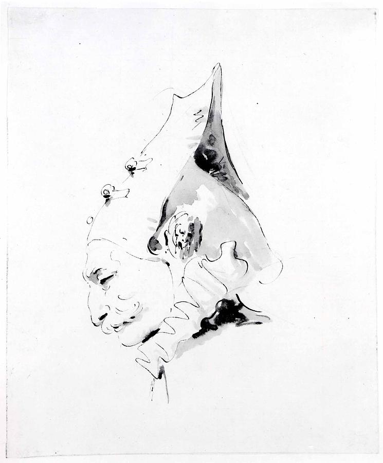 Giovanni Battista Tiepolo Drawing - Head Of A Man In Profile To The Left by Giovanni Battista Tiepolo