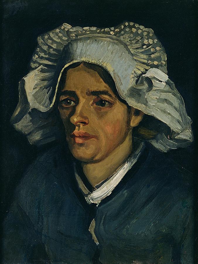 Vincent Van Gogh Painting - Head Of A Peasant Woman, 1885 Oil On Canvas Laid On Millboard by Vincent van Gogh