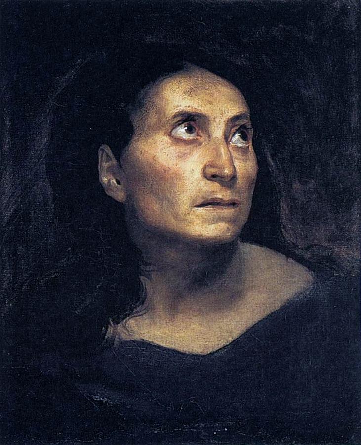 Eugene Delacroix Painting - Head of a Woman by Eugene Delacroix