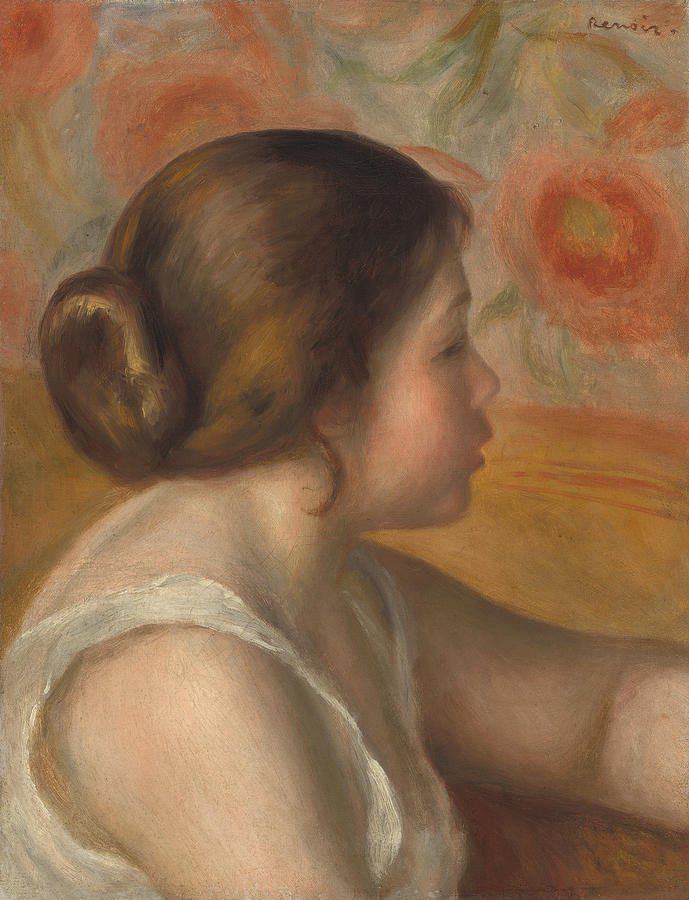 Head Of A Young Girl Painting by Auguste Renoir
