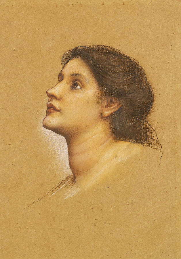 Head of a Young Girl Drawing by Evelyn De Morgan