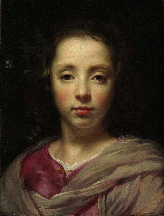 Head of a young girl Painting by Jacob van Oost the Elder