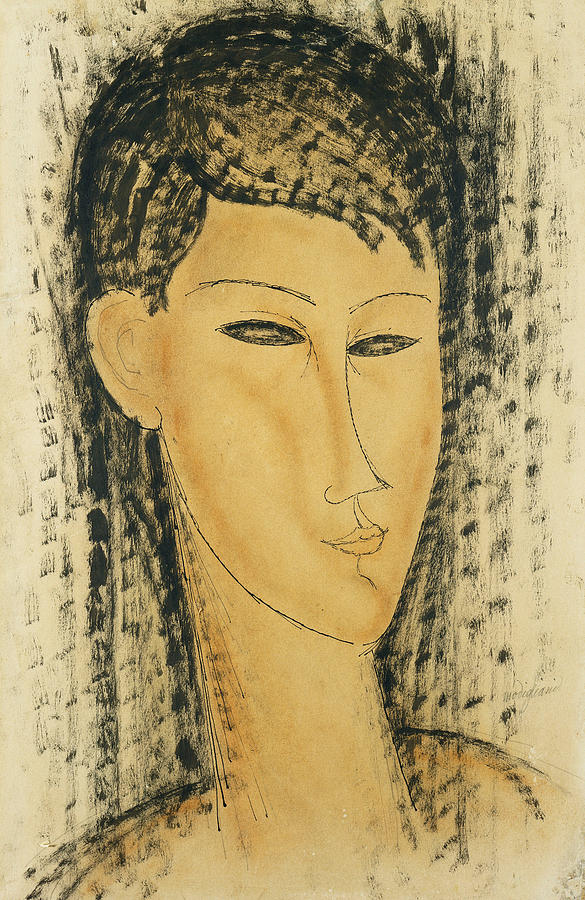 Head of a Young Women Painting by Amedeo Modigliani 